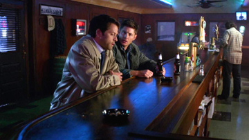 Dean and Cas wait for cupid to show up. Dean and Cas wait for cupid to show up.